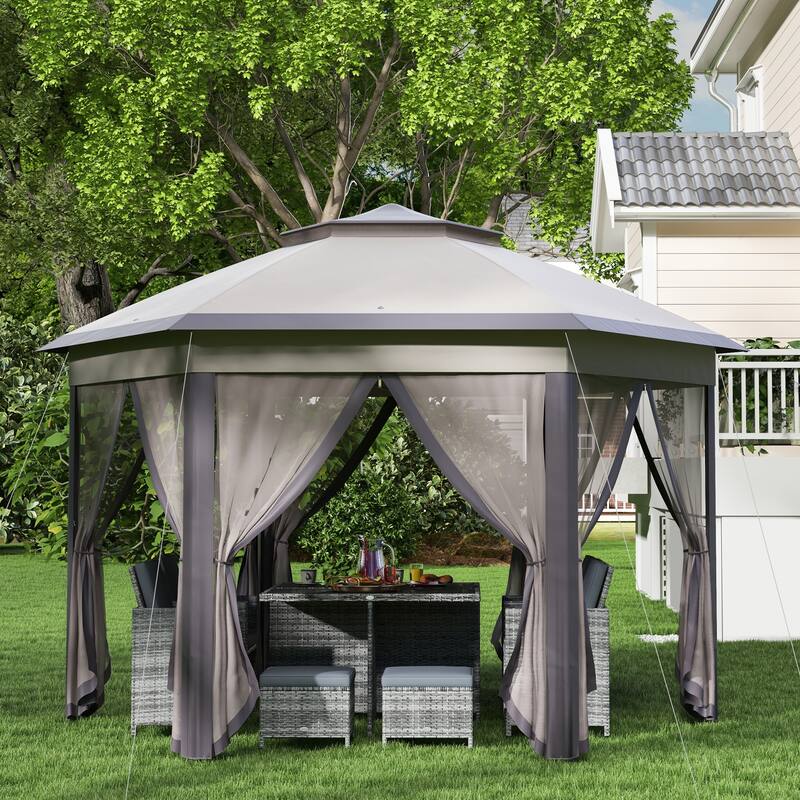 Masi 12-foot Hexagonal Pop-up Patio Gazebo by Havenside Home
