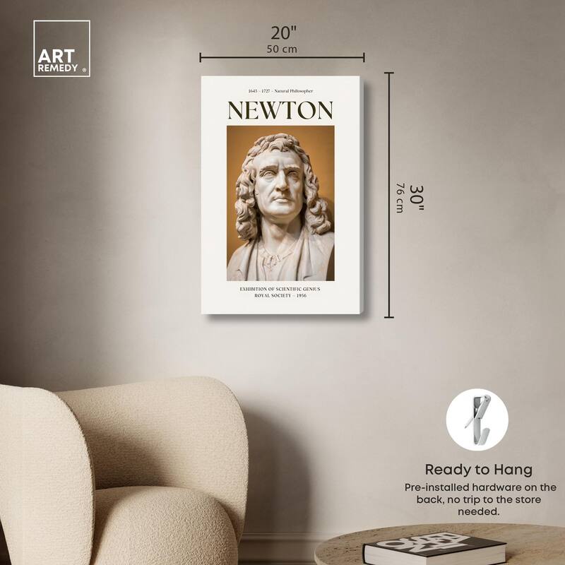 Newton's Likeness in Marble Canvas by Art Remedy, Gallery Wrapped