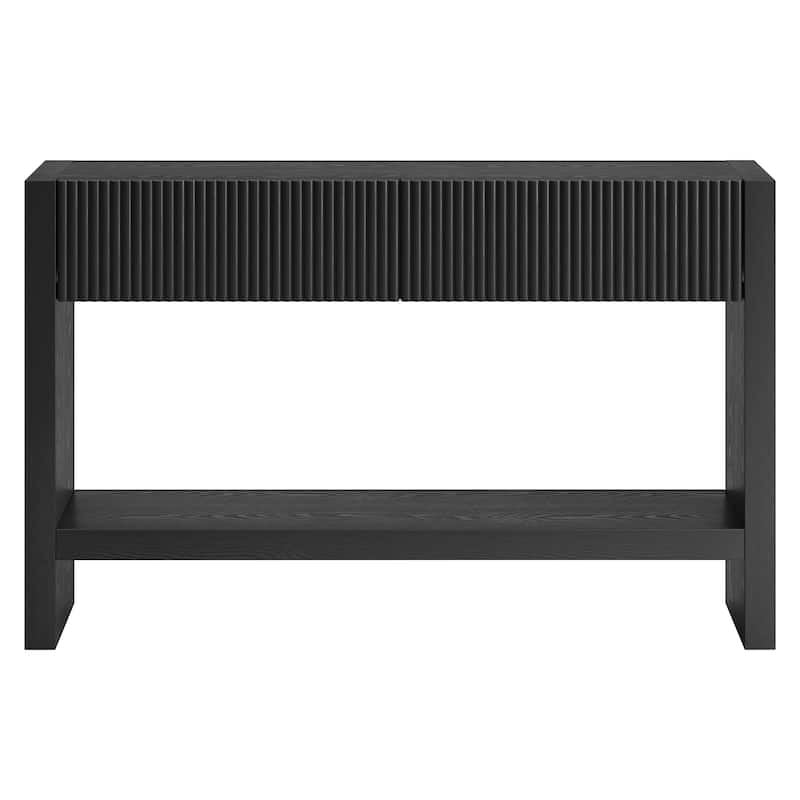 Manzanita 48" Wide Rectangular Solid Wood Fluted Console Table - 48" Wide