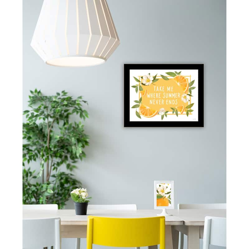 TrendyDecor4U Contemporary "Take Me Where Summer Never Ends" Framed Print Wall Art