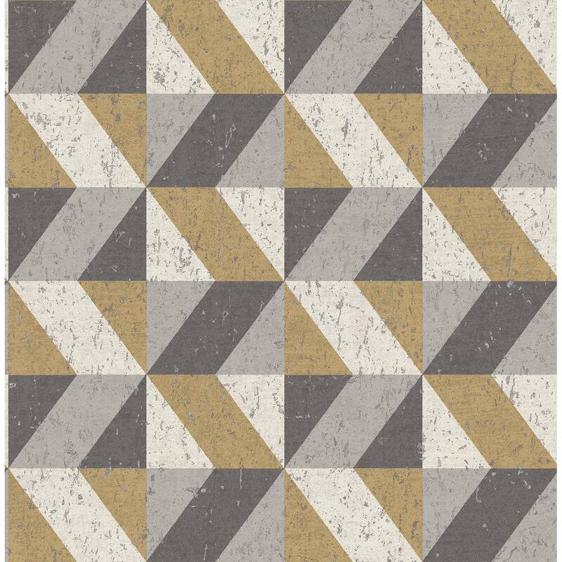 A-Street Prints Cerium Metallic Concrete Geometric Wallpaper