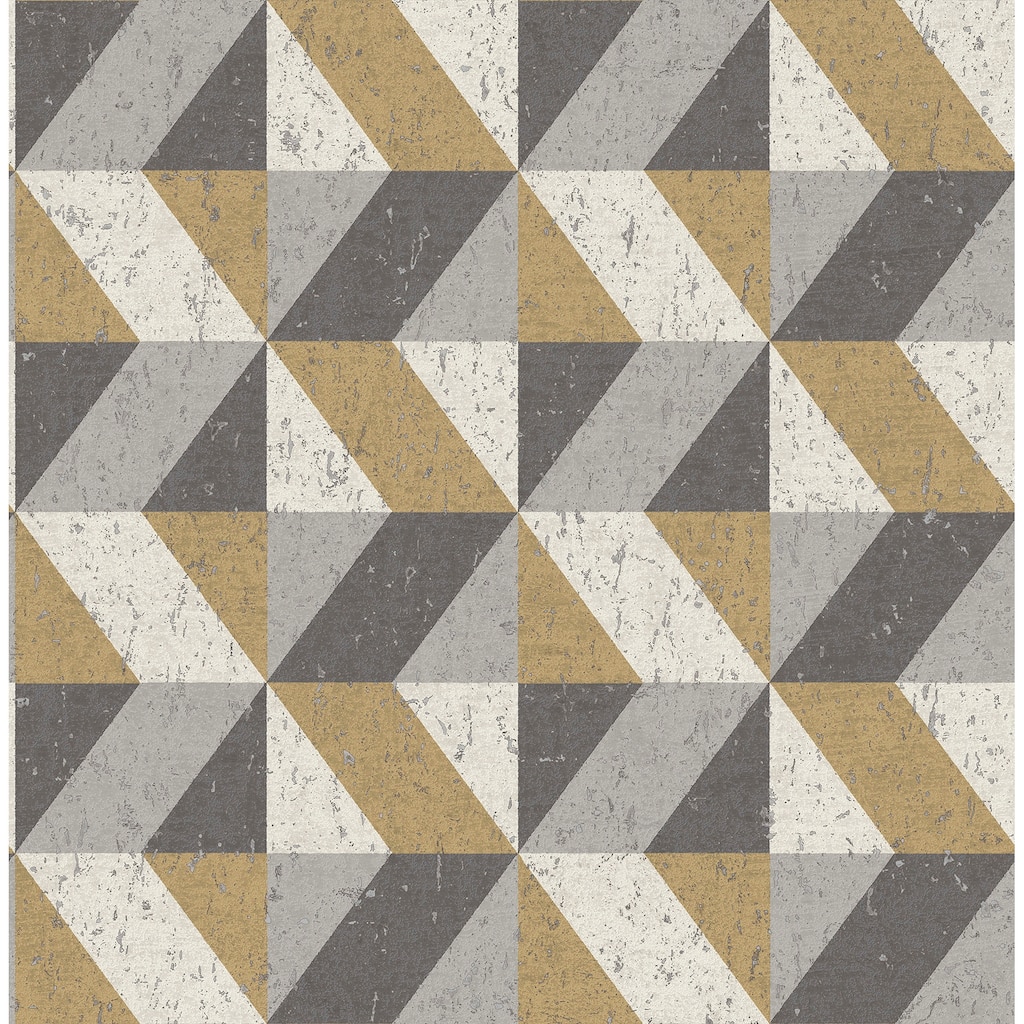 A-Street Prints Cerium Metallic Concrete Geometric Wallpaper