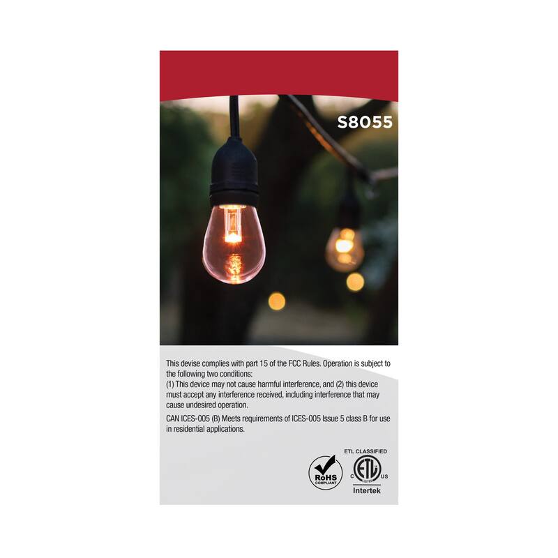 0.5 Watt LED String Light Replacement Lamp S14 Medium Base RGBTW Clear Remote Control 12 Volt 2-Pack