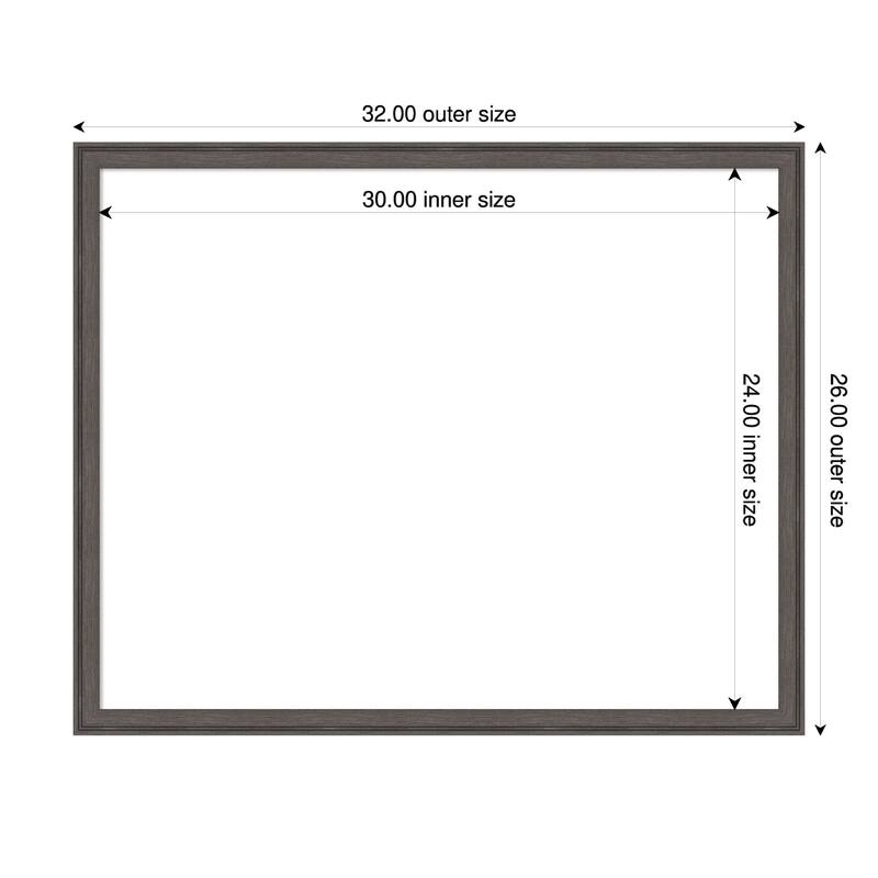Amanti Art Florence Gold Framed Dry Erase Magnetic Board - 32 x 26 in - Florence Pewter