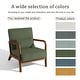 preview thumbnail 160 of 161, 25" W Mid Century Upholstered Wood Accent Chair with Pillow
