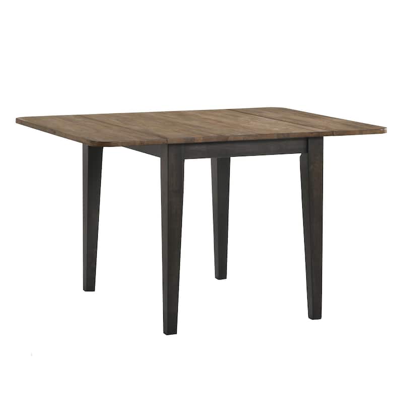 Harper 30" Tall Drop Leaf Table with 4 Legs, Brushed Brown & Pecan - Brown