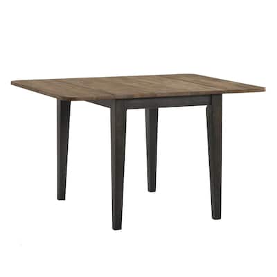 Harper 30" Tall Drop Leaf Table with 4 Legs, Brushed Brown & Pecan