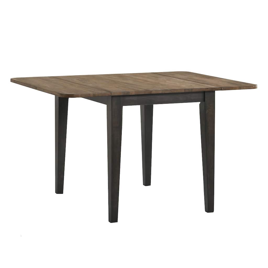 Harper 30" Tall Drop Leaf Table with 4 Legs, Brushed Brown & Pecan