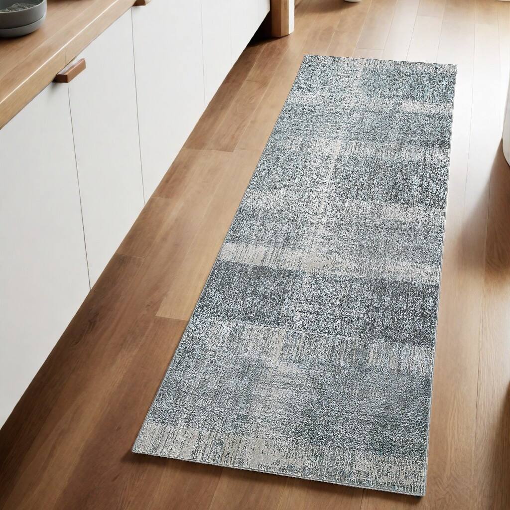 Zaxiw Power Loomed Abstract Modern Stain Resistant Area Rug By HomeRoots - 94' X '34' X '0.39