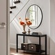 preview thumbnail 5 of 12, 24/28 Inch Modern Oval Bathroom Mirror Black Metal Frame Vanity Wall Mirror Bedroom, Furniture Decor