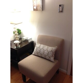 Porch & Den Lamar Fabric, Wood Armless Slipper Chair