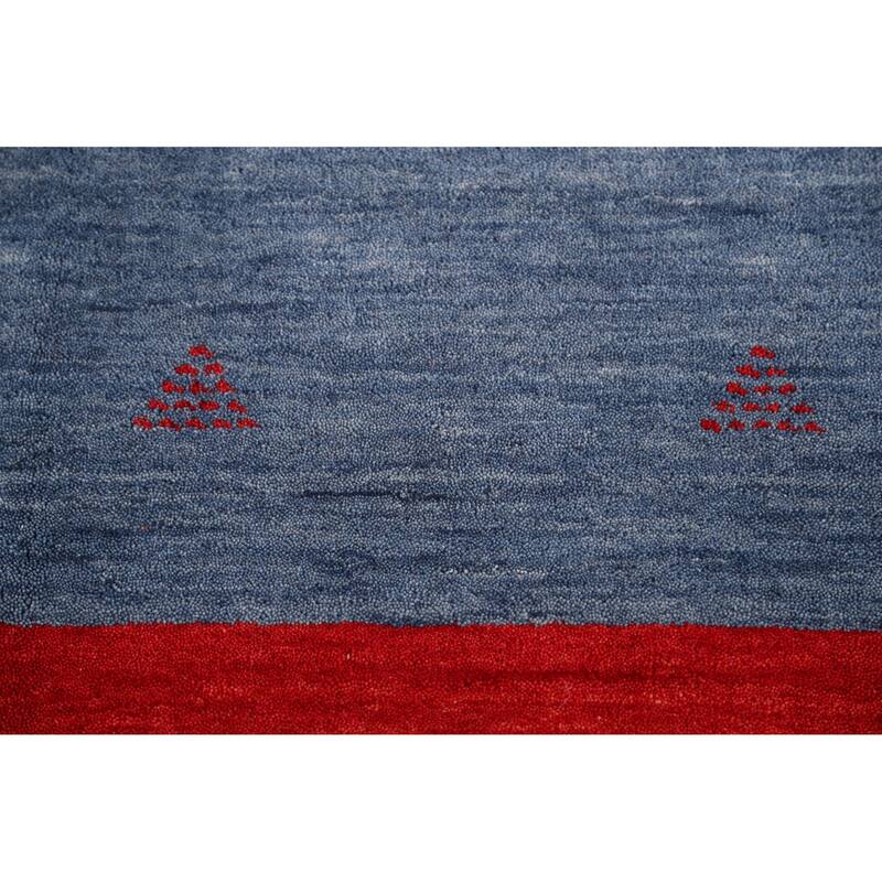 Hand Knotted Oriental 100% Wool Carpet Tribal Bordered Beige & Ivories Gabbeh Area Rug - 7' 11'' X 6' 6''