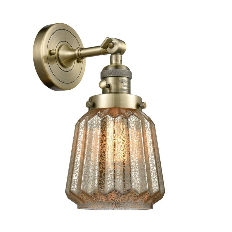 Innovations Lighting Chatham Single Light 12" Tall Bathroom Sconce - Antique Brass / Mercury