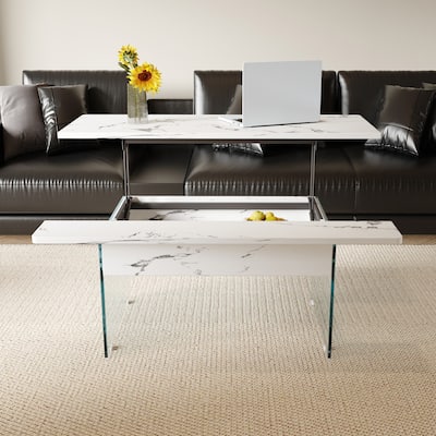 43.3-inch Coffee Table with Height-Adjustment Function