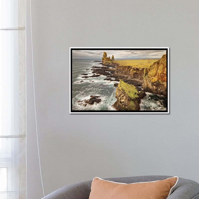 iCanvas "Iceland, Snaefellsnes Peninsula, Londrangar Cliffs" by John Ford Framed