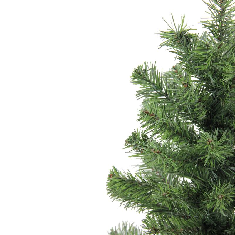 18" Mini Canadian Pine Medium Artificial Christmas Tree Faux Wood Base - 1.5 Foot