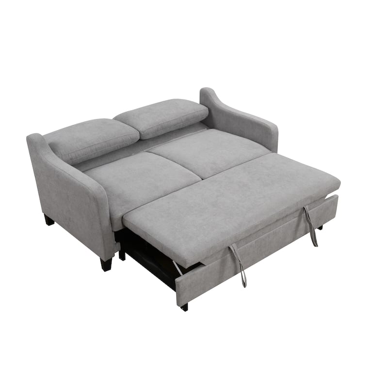 3 In 1 Modern Convertible Sleeper Sofa Bed, Loveseat Futon Sofa Couch W/Pull out Bed and Reclining Backrest