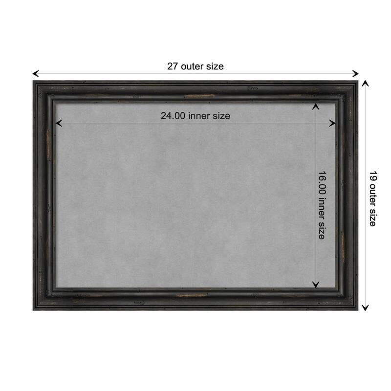Amanti Art Rustic Pine Black Narrow Framed Magnetic Board - Board Size 24x16