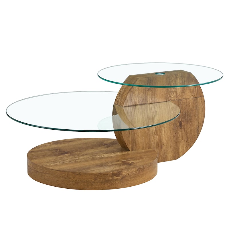 Modern and Practical Double-layer Round Coffee Table Sofa Side Table