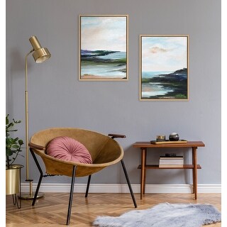 Kate and Laurel Sylvie Lake Huron Framed Canvas by Nikita Jariwala