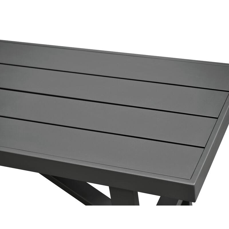 Navarro Outdoor Aluminum Dining Bench, Mocha