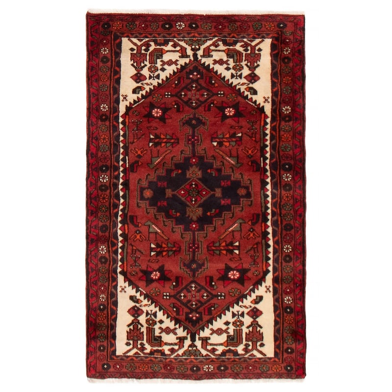 ECARPETGALLERY Hand-knotted Andelz Red Wool Rug - 3'0 x 4'11 - Red - 3'0 x 4'11