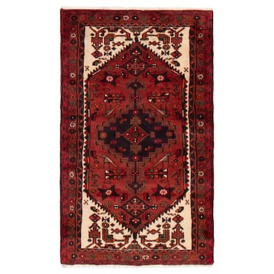 ECARPETGALLERY Hand-knotted Andelz Red Wool Rug - 3'0 x 4'11