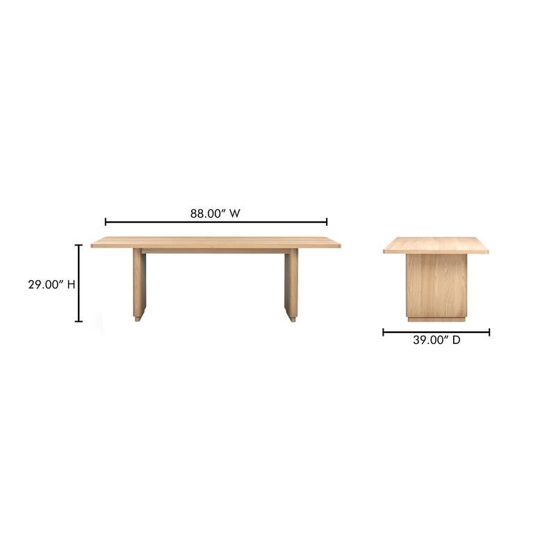 NADAAL STUDIOS Odette Small Dining Table for 6, Rectangular Oak Veneer Top, Scandinavian Style, Brown