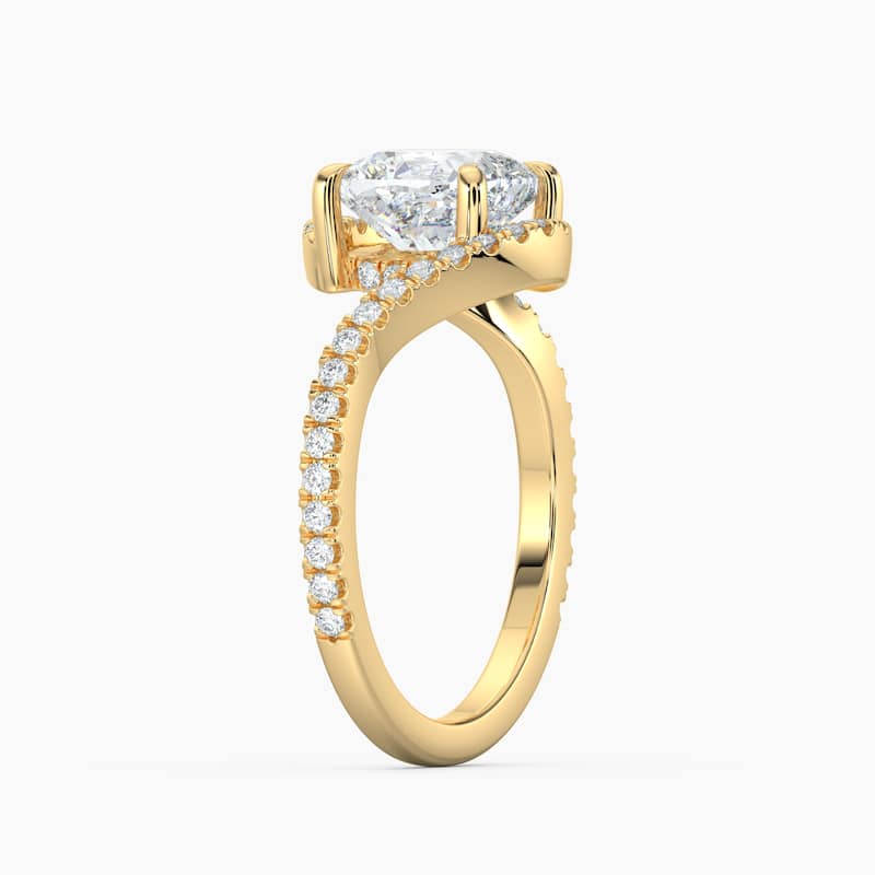 Auriya 14k Gold Cushion Lab Grown Diamond Bypass Engagement Ring 1.00 to 5.00 ct. tw. (F-G, VS)