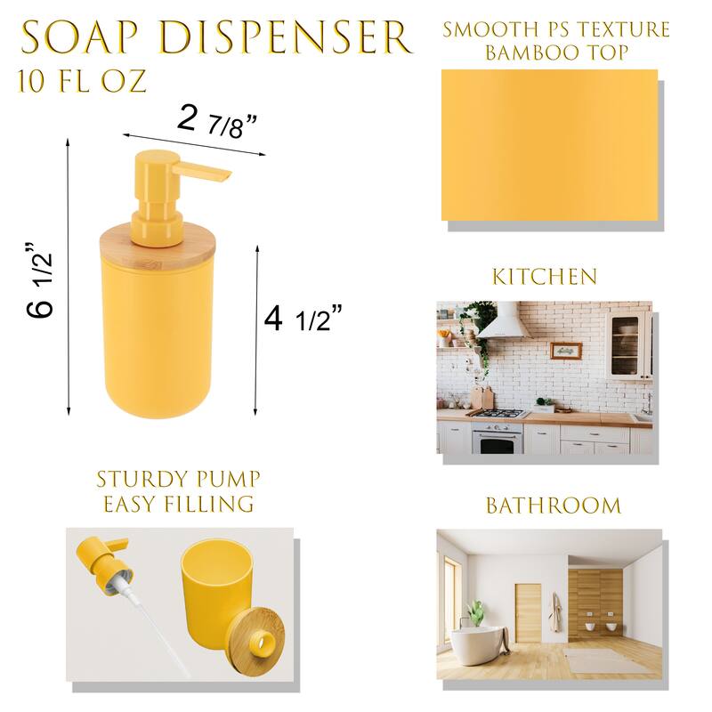 Yellow Padang Bathroom Accessory Set 7-Pieces Bamboo