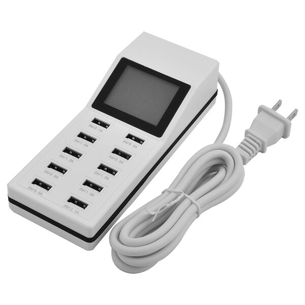 AC 100-240V US Plug Portable 10 Ports USB Wall Power Charger Adapter White