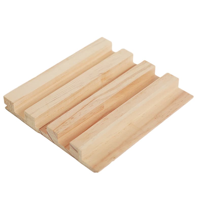 93 in. x 6 in x 0.8 in. Solid Wood Wall Siding Board - 3pc+1pc EndTrim - 3pc+1pc EndTrim - Unpolished Natural