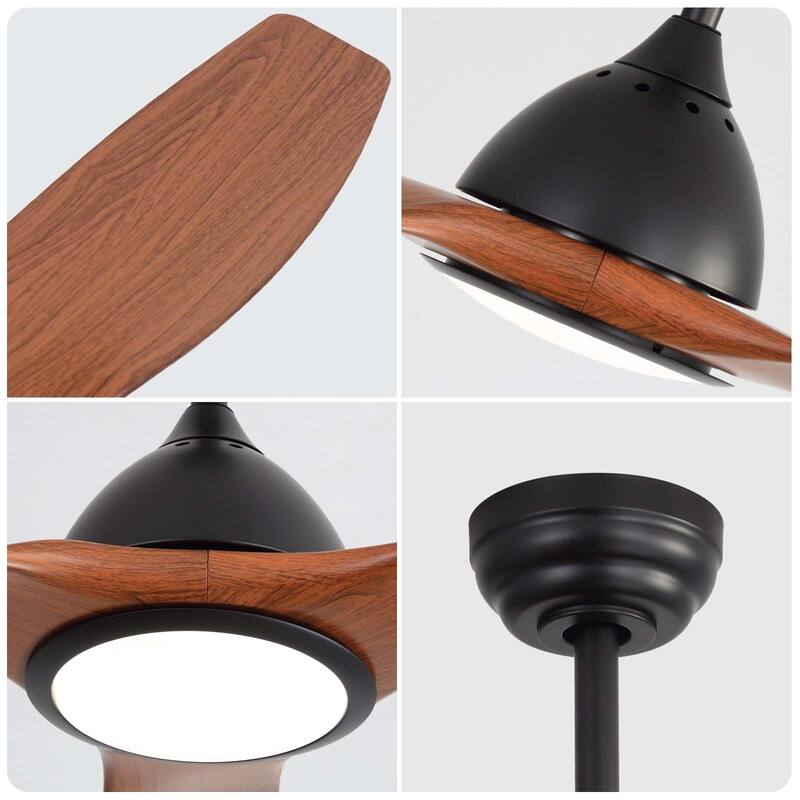 52 Inch Smart Ceiling Fan with Light Dimmable LED Ultra Quiet DC Motor for Large Rooms