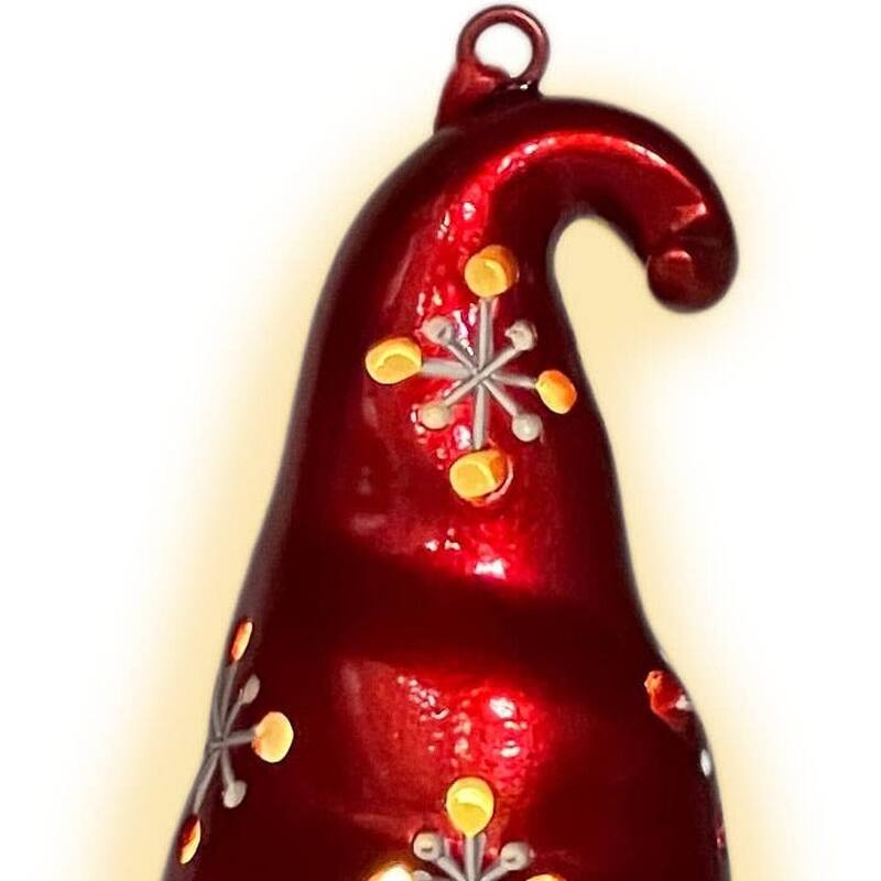 HomeRoots Set of Three Red and White Santa Gnome LED Light Up Christmas Ornaments - 2.5