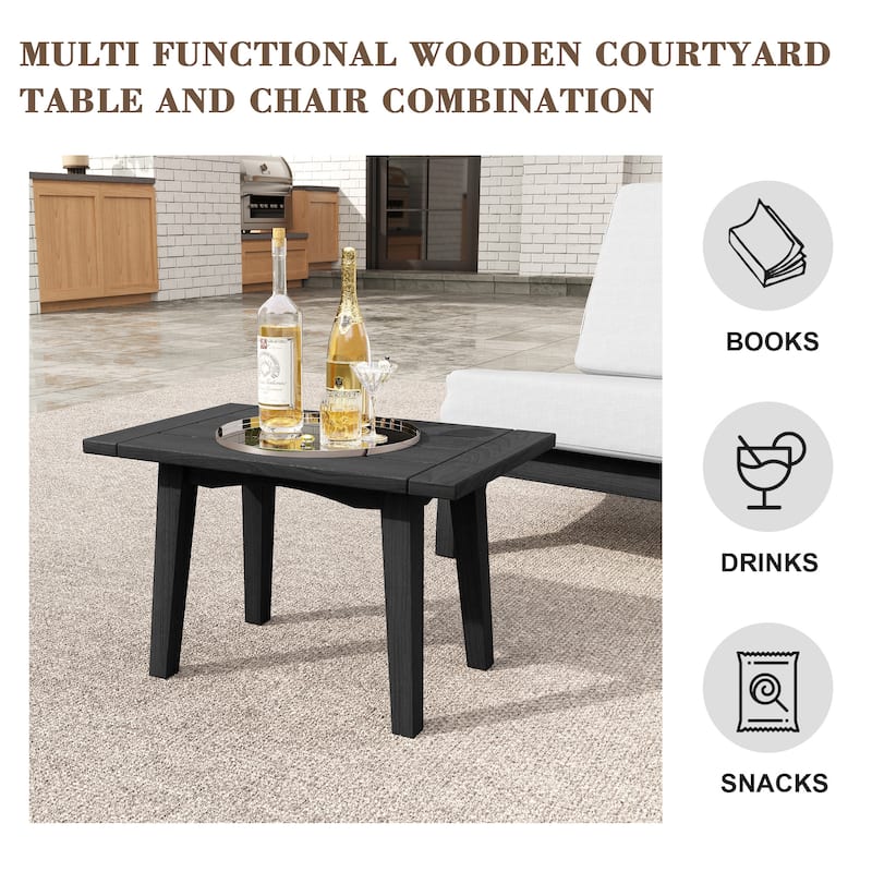 Sectional Wood Furniture 2 Seat Armless Patio Sofa
