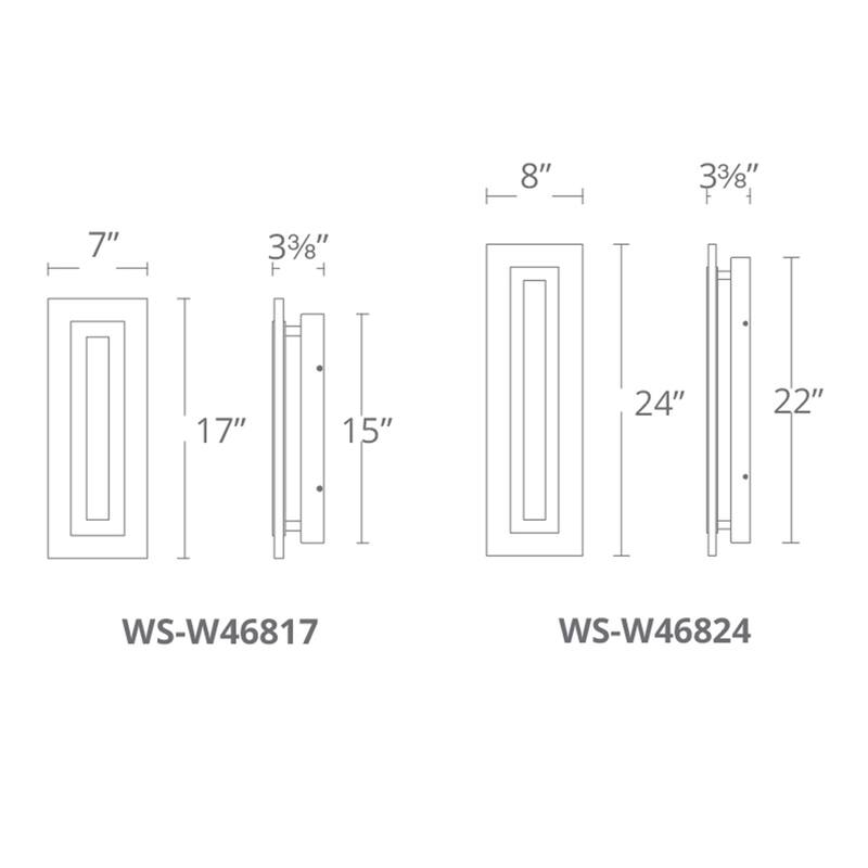 Shadow 17in LED Indoor or Outdoor Wall Light 3000k in Black