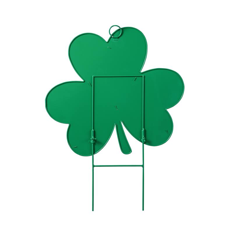 Glitzhome Set of 3 Wooden St. Patrick's Shamrocks Yard Stakes
