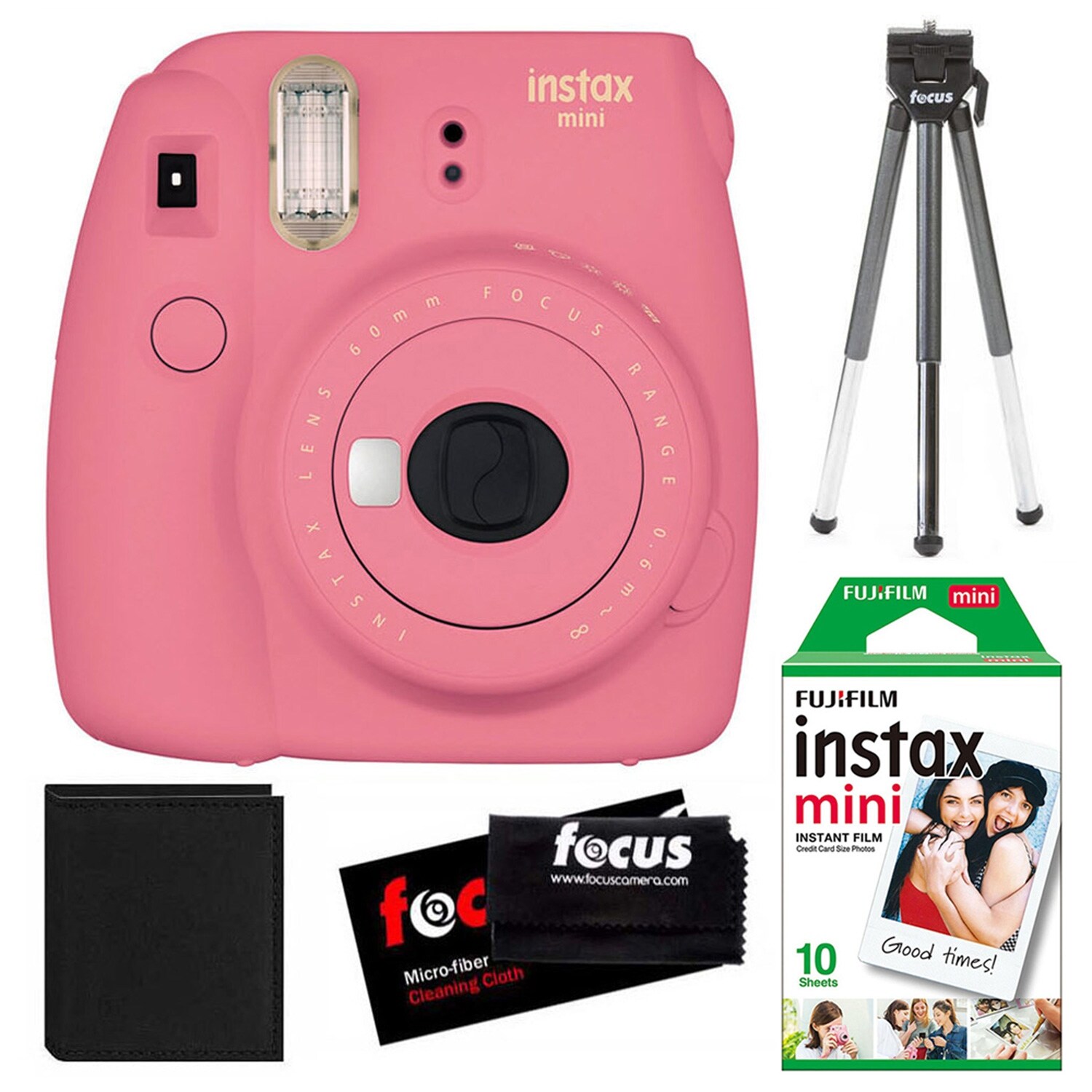 Shop Fujifilm Instax Mini 9 Flamingo Pink W Film Essentials Bundle Overstock 25609203