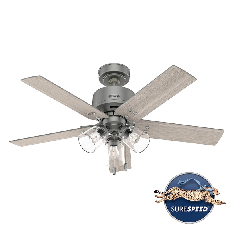 Hunter 44" Sencillo Ceiling Fan with LED Light Kit and Pull Chain