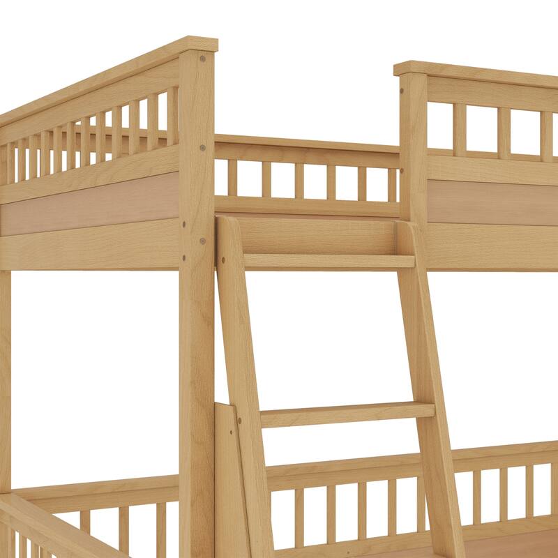Detachable Wooden Bunk Bed, Divided Into 2 Individual Beds Frame