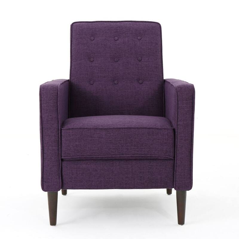 Mid-Century Modern Fabric Recliner Chair with Birch Legs by Christopher Knight Home