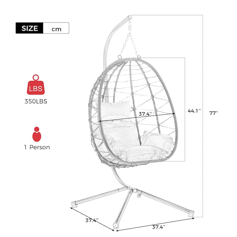 Indoor Outdoor Egg Chair Swing Chair with Cushion