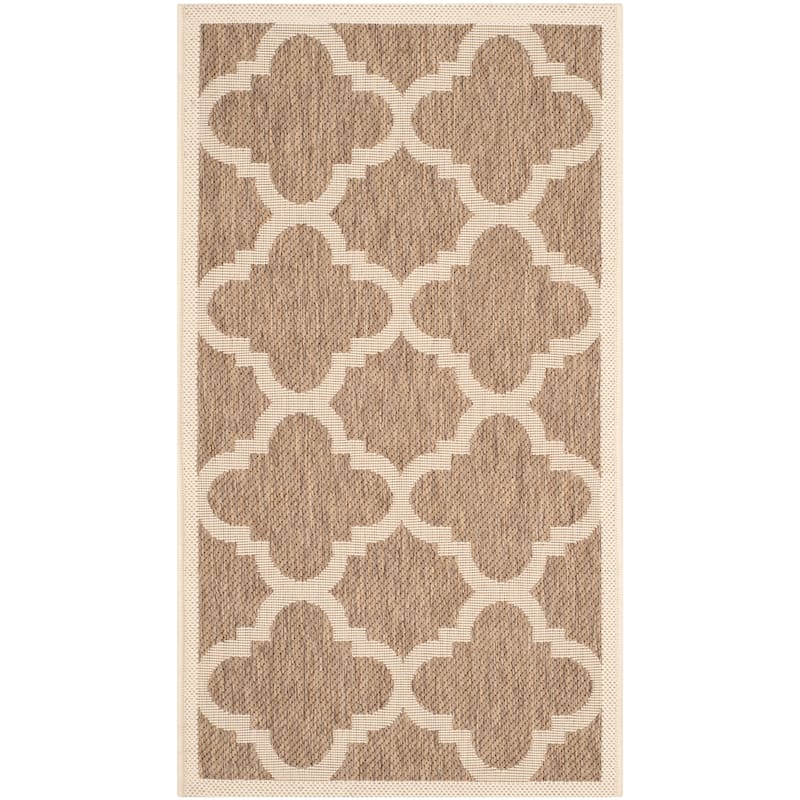 SAFAVIEH Courtyard Hafiza Indoor/ Outdoor Waterproof Patio Backyard Rug - 2' x 3'7" - Brown
