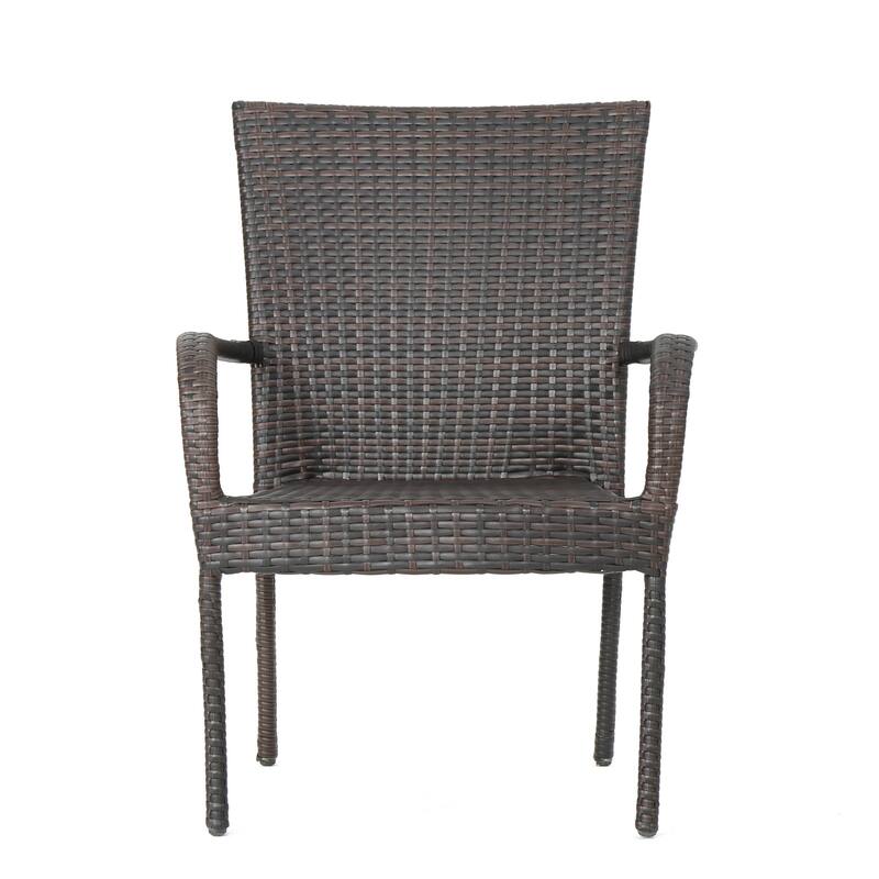 Christopher Knight Home Briar Outdoor 5-Piece Acacia Wood and Wicker Dining Set