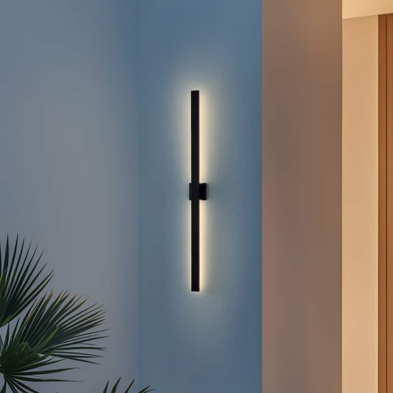 Palco Modern Minimalist Indoor/Outdoor Metal 350-Degree Rotatable Dimmable Integrated LED Wall Sconce, by JONATHAN Y