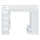 preview thumbnail 4 of 18, White Full Size Solid Wood Loft Bed with large shelves, writing desk and LED Light for Bedroom