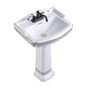 preview thumbnail 8 of 10, India Reserve 22.8" White Porcelain Wall Mount Pedestal Sink with Green Gold Accent - Renovators Supply