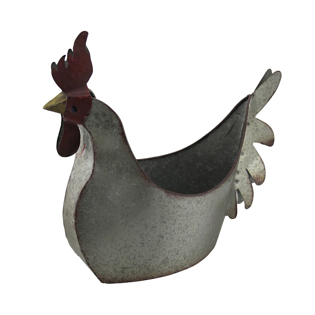 Galvanized Planter Metal Indoor Outdoor Rooster Planter Farmhouse Garden Decor 13 5 X 16 X 5 75 Inches On Sale Overstock 27898669