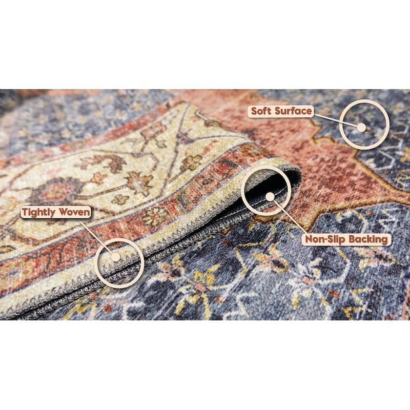 L'Baiet Rachel Multicolor Traditional Machine Washable Rug