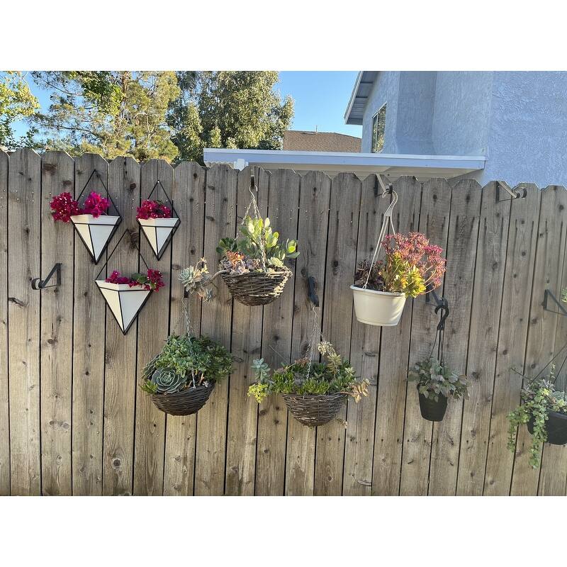 White diamond wall planter, Set of 3